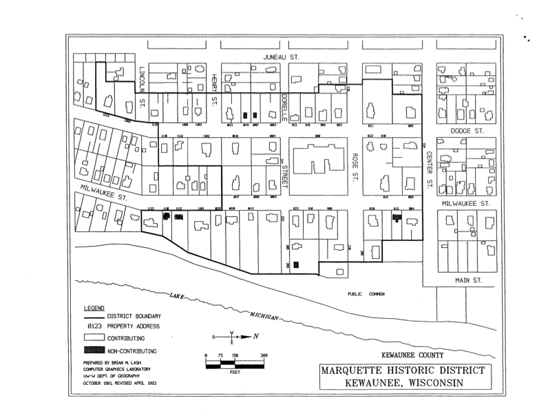 Map of the Marquette Historic District