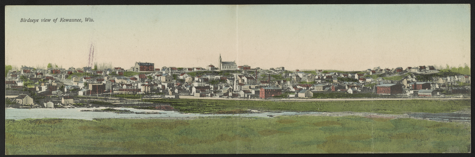 Bird's Eye View of Kewaunee by W.F. Glandt, c. 1909